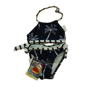 Snapper Rock Girls Navy | White 2-piece Swimsuit size: 2T